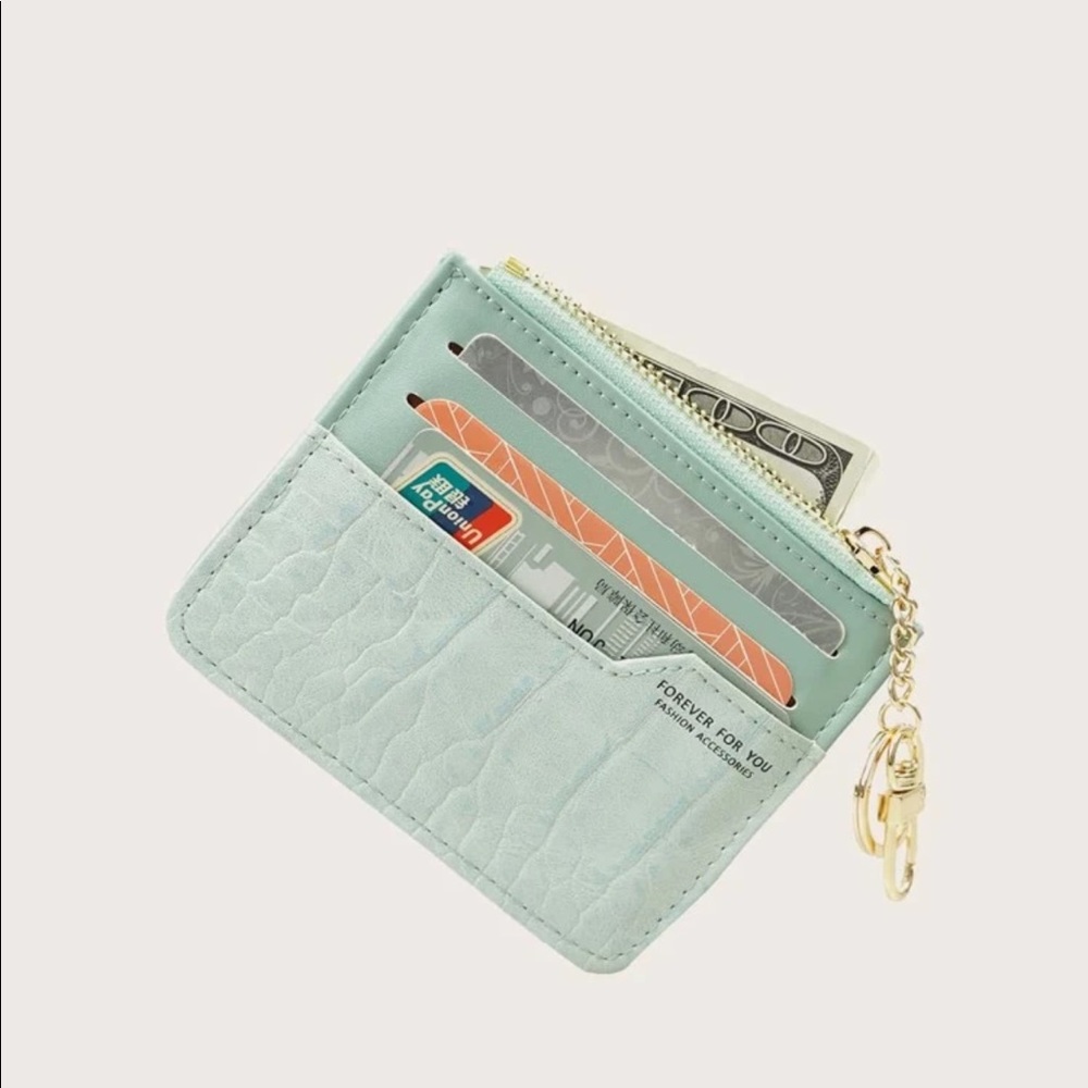 Croc Embossed Purse With Card Holder
